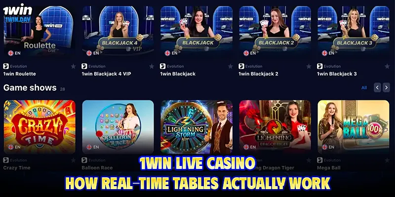 1WIN Live Casino – How Real-Time Tables Actually Work