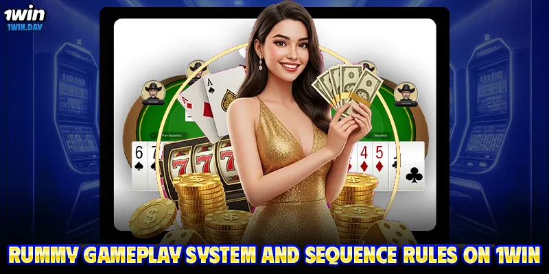 Rummy gameplay system and sequence rules on 1WIN