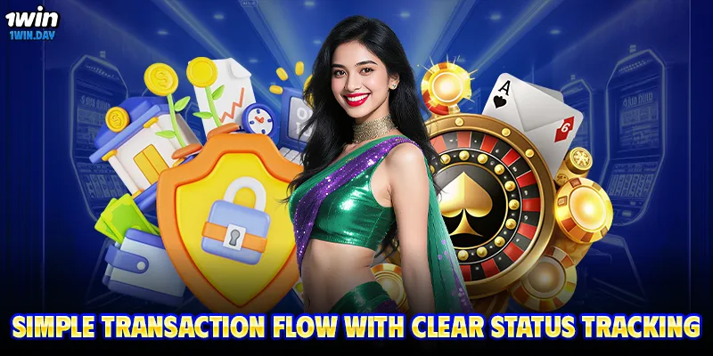 Simple transaction flow with clear status tracking