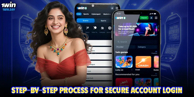 Step-by-step process for secure account login