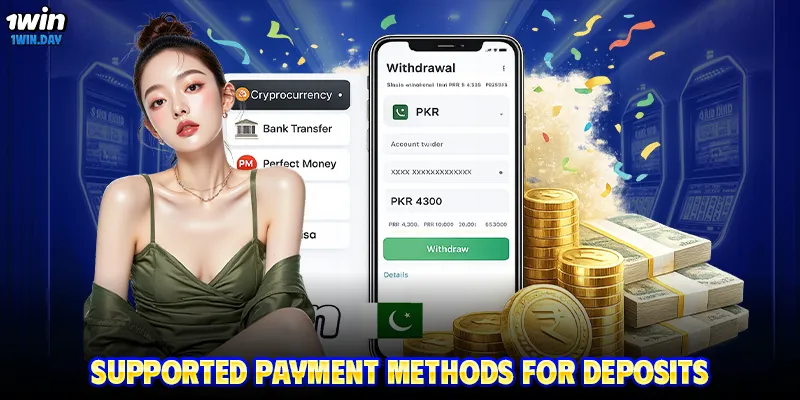 Supported payment methods for deposits